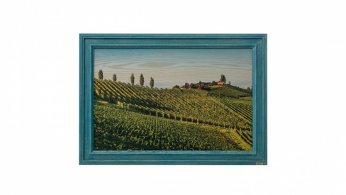 Print on framed Ash wood: Italian wine region, Ash wood picture base, Ash wood frame,