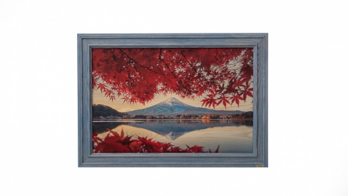 Print on framed Ash wood: Colorful nature view, Framed wall art